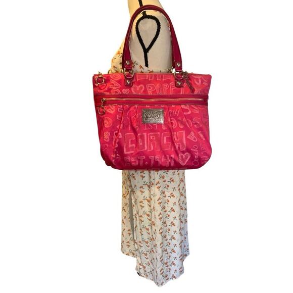 Coach Pink Signature Poppy Admirer Tote - Picture 9 of 10